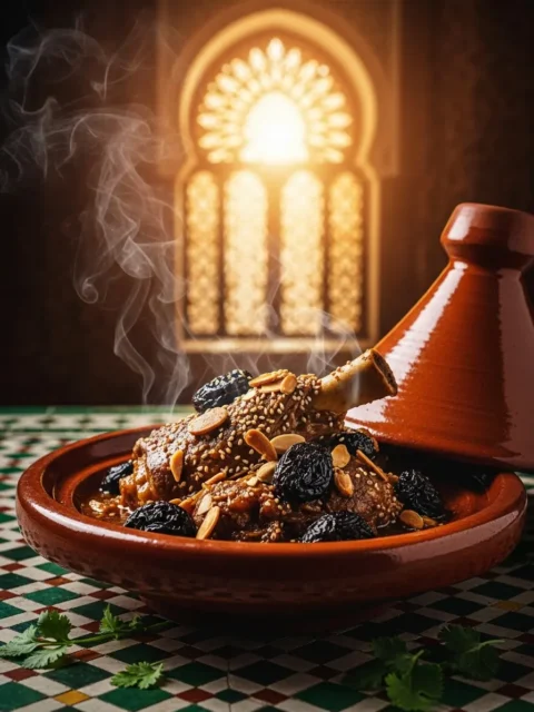 Moroccan tajine with prunes